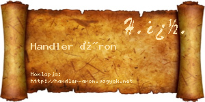 Handler Áron névjegykártya